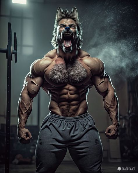 Wolf Beast, Millionaire Lifestyle Luxury, Mister Wolf, Mma Gym, Motivation Art, Man Beast, Gym Art, Lion King Art, Muscle Building Workouts