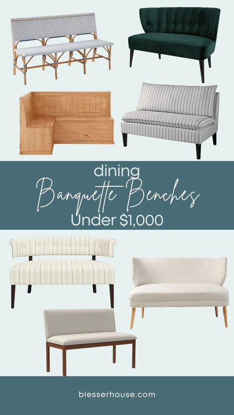 Small Banquette, Dining Bench With Back, Dining Nooks, Dining Banquette Bench, Banquette Ideas, Dining Room Banquette, Modern Breakfast Nook, Modern Dining Bench, Breakfast Nook Bench