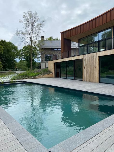 Accoya Pool Decking, wood pool deck, above ground pool deck ideas Pool Decking Ideas, Luxury Pool Deck, Wood Pool Deck, Deck Above Ground Pool, Above Ground Pool Deck Ideas, Above Ground Pool Deck, Pool Decking, Decking Ideas, Pool Deck Ideas