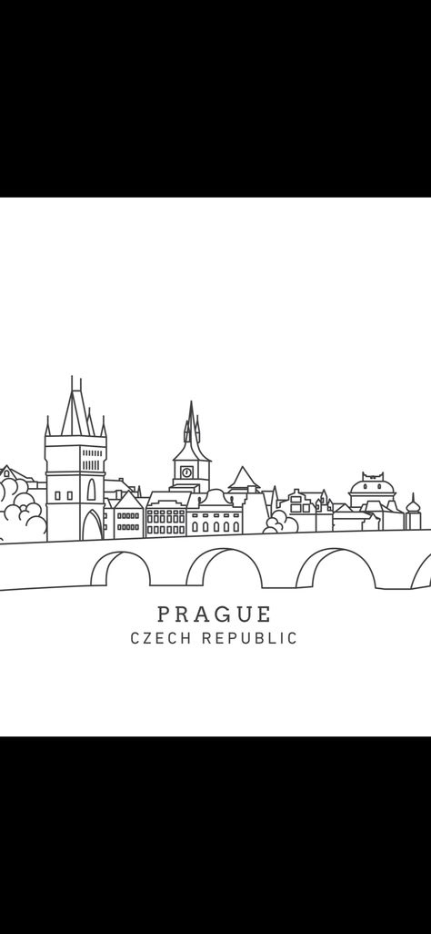 Prague Inspired Tattoo, Prague Tattoo Ideas, Prague Illustration, Prague Tattoo, Tattoo Prague, Bridge Drawing, Castle Drawing, Tattoo Board, Journal Inspiration Writing