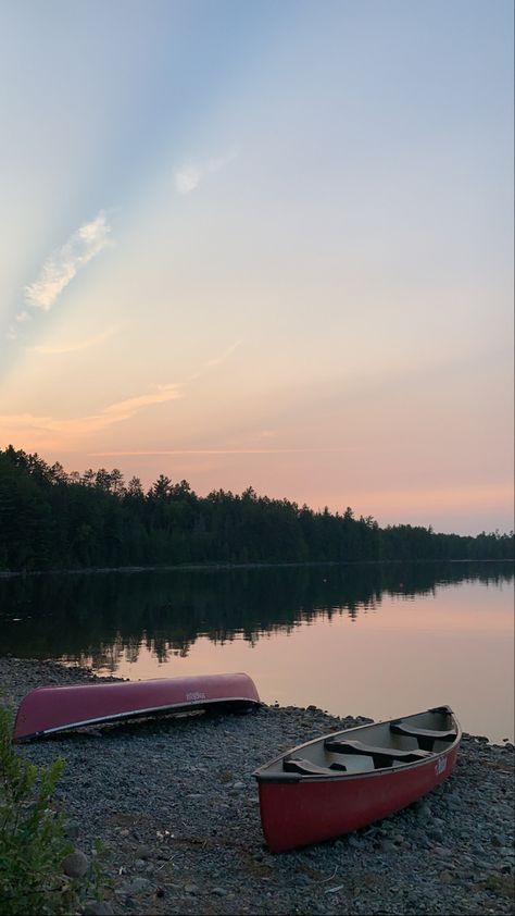 Sunset canoe trip portaging nature hiking outdoor physical activity nature granola lake ocean river mountains sunrise paddle boat swimming beach Camping Astethic, Mountain Girl, Camp Vibes, Mountain Lover, Canoe Trip, Computer Vision, Canoeing, Photo Wall Collage, Summer Feeling