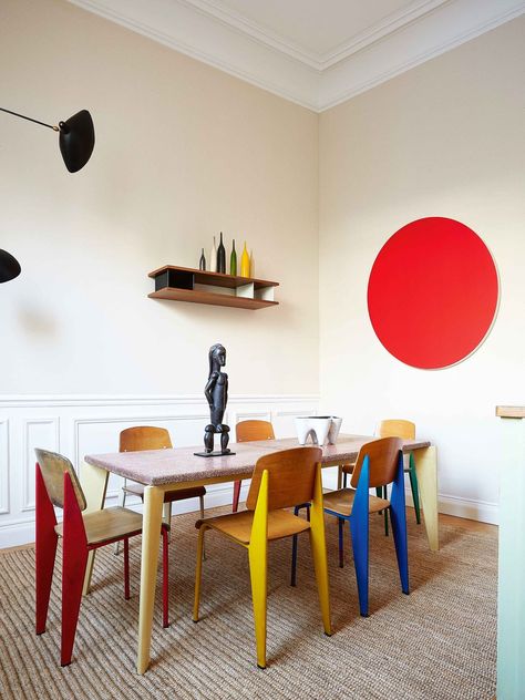 Dining Room Colors, Colorful Chairs, Dining Room Inspiration, Apartment Inspiration, Eclectic Home, Modern Dining Room, Interior Inspo, My New Room, 인테리어 디자인