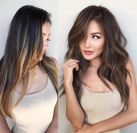 Fall Balayage Asian Hair, Balayage Hair Asian, Spring Hair Styles, Balayage Asian, Brunette Ideas, Balayage Asian Hair, Asian Balayage, Weave Ideas, Hair Asian