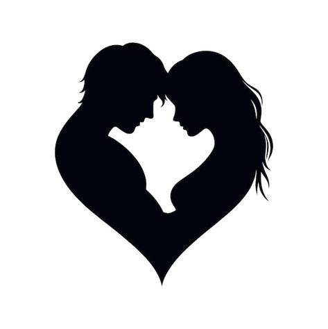 Vector logo romantic love couple silhoue... | Premium Vector #Freepik #vector #couple #greeting #silhouette #romance Lovers Illustration Romantic, Black And White Romance Aesthetic, Couples Silhouette, Kissing Silhouette, Couple Logo, Batman Silhouette, Man And Woman Silhouette, 2 Lovers, Couple Vector