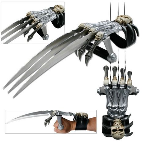 Kruegers Klaw Wolverine Reference, Hand Claws, Wolverine Claws, Skull Bones, Zombie Survival, Skull And Bones, Tactical Gear, Cool Gadgets, Swords