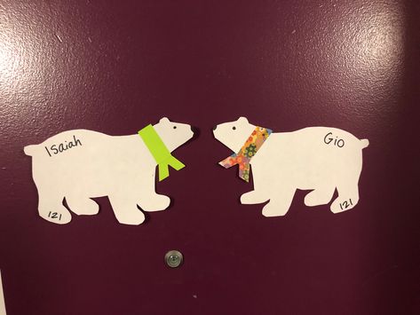 Winter semester door decs, polar bears with scarves Winter Door Decs Ra, Winter Door Decs, Res Life Door Decs, Ra Decorations, Door Decorations College, Winter Semester, Ra Door Decs, Resident Advisor, Diy Dorm