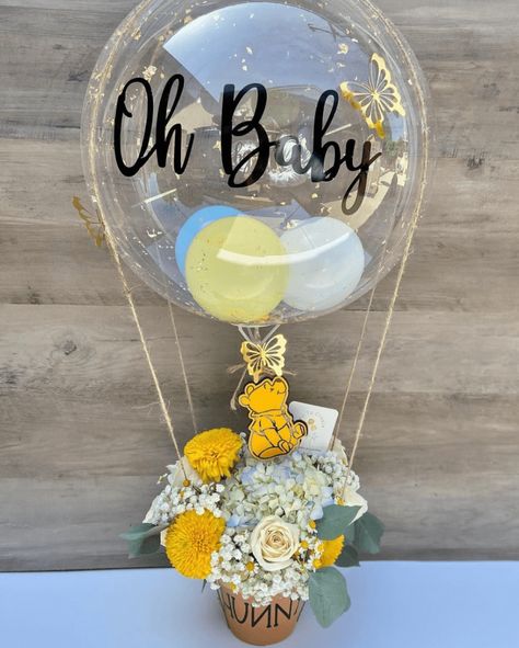 Diy Winnie The Pooh Centerpieces, Pooh Bear Centerpieces, Winnie Pooh Centerpieces, Winnie The Pooh Baby Shower Table Decor, Classic Winnie The Pooh Baby Shower Diy, Winnie The Pooh Baby Shower Centerpieces, Classic Pooh Baby Shower Ideas, Winnie The Pooh Centerpiece Ideas, Pooh Baby Shower Ideas