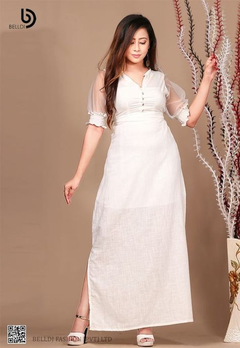 Latest Normal Long Frock Collection Normal Frock, Normal Frock Designs, White Long Frocks For Women, Normal Frock Designs Sri Lanka, White Frocks For Women, Latest Long Dresses, Long Frocks For Women, Frock Models, White Frock