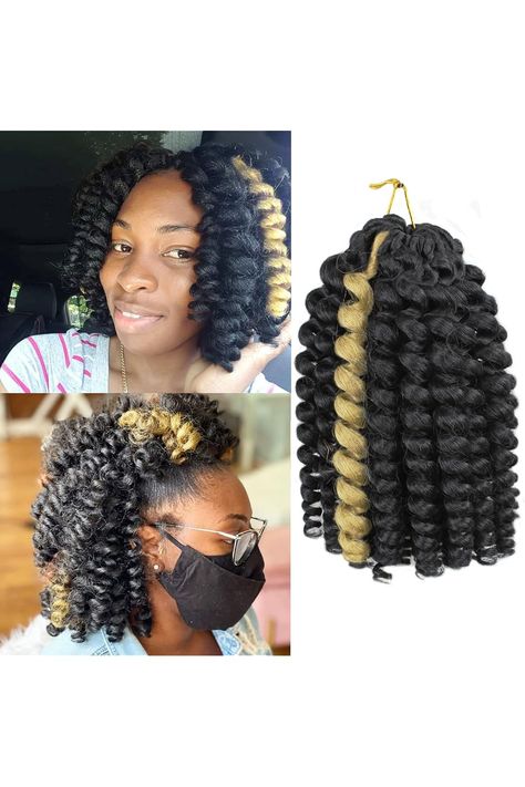 Jamaican Bounce Curly Crochet Hair 10 Inch 6 Packs Wand Curl Crochet Hair Braids Short Curly Braiding Hair Extensions For Black Women (10inch, P1b/613) Wand Curl Crochet Hair, Crochet Hair Braids, Curly Braiding Hair, Curly Crochet Hair, Hair Extensions For Black Women, Extensions For Black Women, Jamaican Bounce, Braids Short, Braiding Hair Extensions