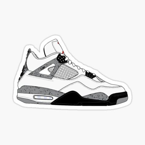 Jordans Sticker, Jordan 4 Cartoon, Jordan Shoes Stickers, Jordan 4 Drawing, Shoes Stickers, Jordan Stickers, Nike Stickers, Sneakers Stickers, Tenis Jordan Retro