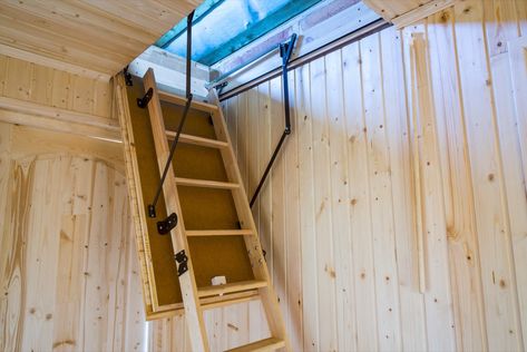 Pull Down Stairs, Attic Stair Insulation, Space Saving Staircase, Attic Staircase, Attic Lighting, Garage Attic, Attic Ladder, Attic Closet, Cozy Loft