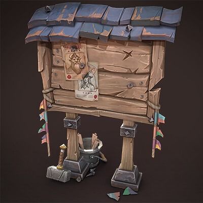 ArtStation - Bounty Board, Andrew Melfi Canon Concept Art, Voxel Art, 3d Environment, Unity Games, Hand Painted Textures, 3d Concept, 3d Image, Sea Design, 3d Modelle