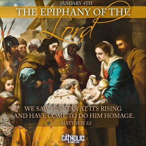 Today we celebrate The Epiphany of the Lord. Epiphany Of The Lord Catholic, Epiphany Of The Lord, Christmas Reflections, Saint Feast Days, Happy Feast, The Epiphany, Catholic Tshirts, The Birth Of Christ, Pictures Of Christ