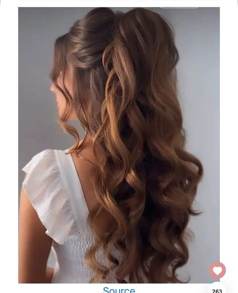 Half Up Half Down Wedding Hair, Half Up Curls, Wedding Hair Styles, Down Wedding Hairstyles, Half Up Wedding Hair, Wedding Hair Half, Half Up Half Down Wedding, Romantic Wedding Hair, Power Bi