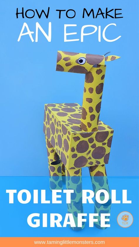 Turn your recycling into this Epic Toilet Roll Giraffe. A DIY toy that can be used as a craft activity for kids, for pretend play and even a STEM biology lesson. This tutorial has step by step instructions on how to make an epic toilet roll giraffe. Stem Biology, Giraffe Craft, Giraffe Crafts, Zoo Activities, Egg Carton Crafts, Pink Giraffe, Puppet Crafts, Toilet Paper Roll Crafts, Toys Toys