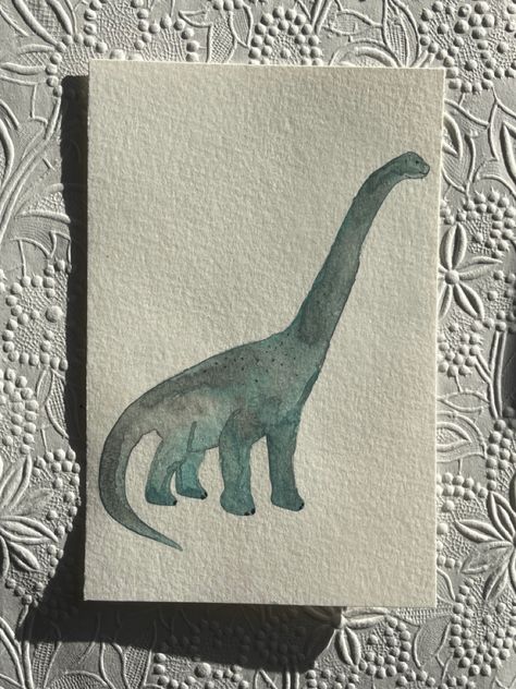 Watercolor Dinosaur Painting, Dino Watercolor, Dinosaur Watercolor, Watercolor Dinosaur, Dinosaur Cards, Dinosaur Drawing, Dinosaur Art, Watercolor Pencils, Watercolor Cards