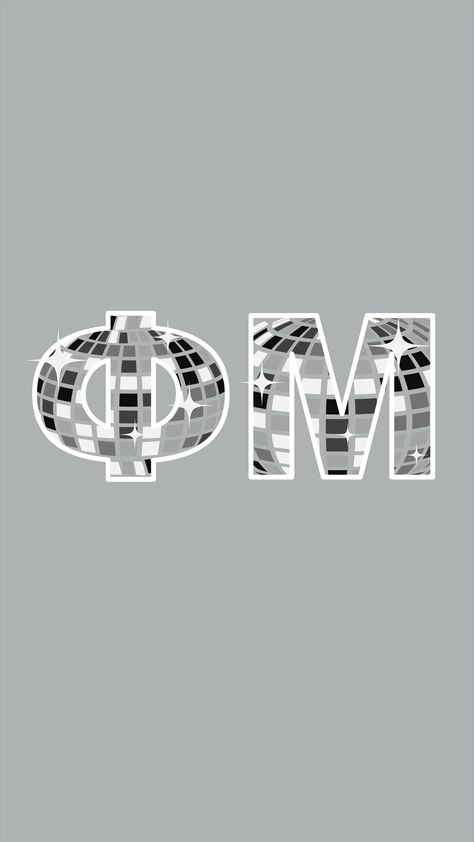 Phi Mu Tshirts, Phi Mu Graphic Design, Phi Mu Wallpaper, Phi Mu Aesthetic, Disco Sorority Theme, Phi Mu Graphic, Gphi Graphics, Sorority Merch Ideas, Sorority Shirts Letters