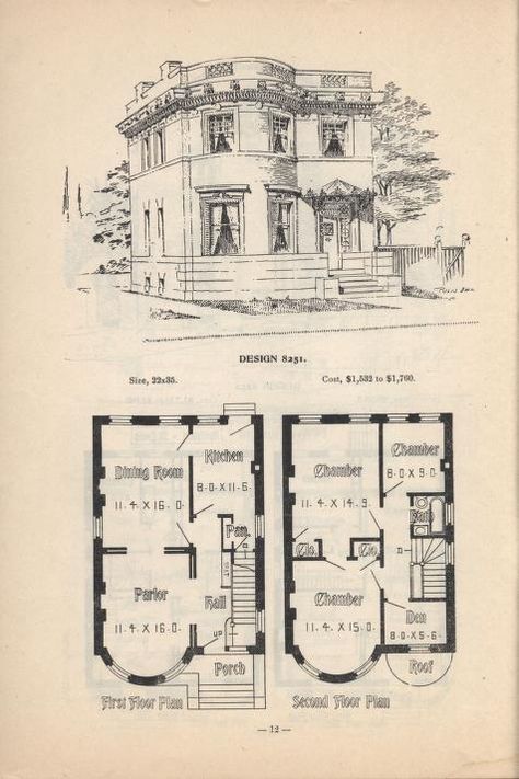 Artistic city houses, no. 43 : Herbert Chivers : Free Download, Borrow, and Streaming : Internet Archive Medium House, Vintage Floor Plans, City Houses, Victorian House Plans, Antique House, Vintage House Plans, Interior Vintage, Rooftop Deck, House Blueprints