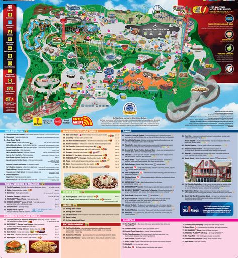 Magic Mountain California Six Flags, Mountain Map, Theme Park Map, Six Flags Magic Mountain, Valencia California, Best Amusement Parks, Magic Mountain, California Mountains, Map Maker