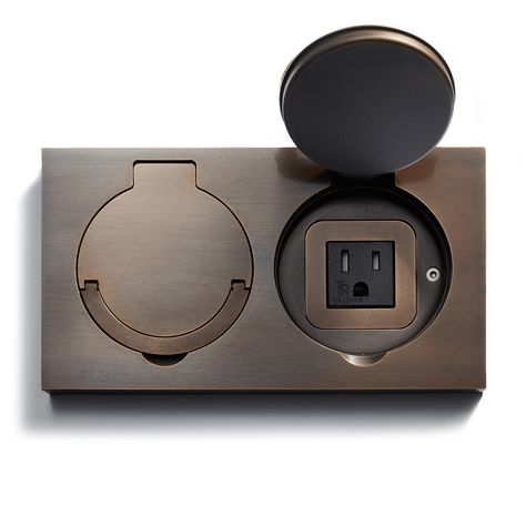 DOUBLE FLOOR | 180 x 100 - Meljac North America Modern Light Switches, Brass Sockets, Floor Outlets, Floor Outlet, Electric Switch, Light Switches And Sockets, Dream Desk, Floor Boxes, Architecture 3d