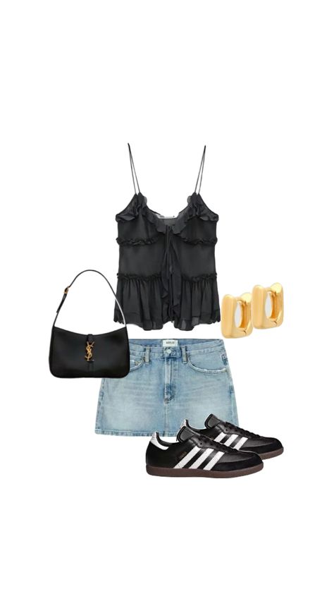 Fashion Magazine Aesthetic, Magazine Aesthetic, Skirt Sneakers, Black Skirt Outfits, Girly Outfit, European Summer Outfits, Outfit Layout, Cute Preppy Outfits, Easy Trendy Outfits