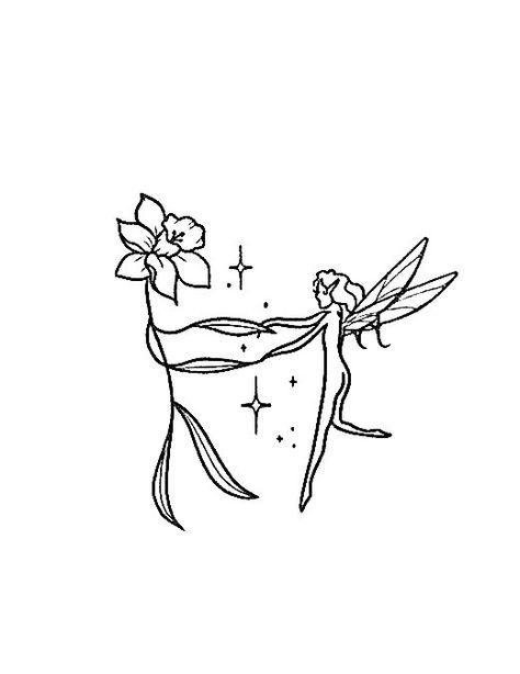 Tattoo Stencil Aesthetic, Midsummer Nights Dream Tattoos, Funky Line Art Tattoos, Fairy Tatoos Aesthetic, Nostalgia 2000s Tattoo, Pretty Simple Drawings, Tattoo Ideas Whimsical, Fairy Wings Tattoo Designs, Faerie Tattoo Ideas