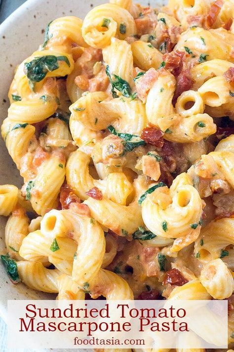 Mascarpone Pasta, Mascarpone Recipe, Casserole Meals, Mascarpone Recipes, Recipe Pasta, Styles Braids, Sundried Tomato, Veggie Pasta, Pasta Dinners