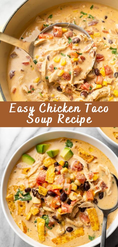 Keto Chicken Taco Soup Crock Pot, Tack Soup Recipe, Chicken Taco Soup With Ranch Packet, Chicken Taco Stew, Fast Chicken Soup Recipes, Chicken Taco Soup Slow Cooker, Easy Can Soup Recipes, Easy Chicken Taco Soup Recipe, Gluten Free Chicken Taco Soup