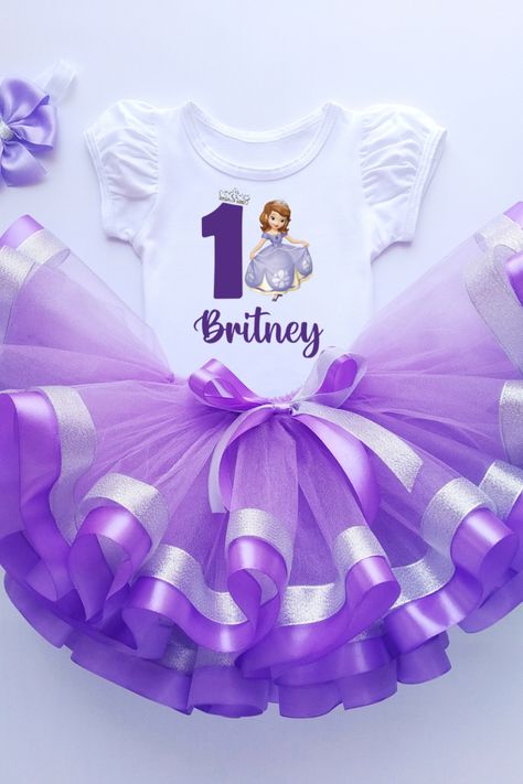 Toddler Girl Party Ideas, Princess Sofia Birthday, Sofia The First Birthday Party, Disney Princess Outfits, Princess Theme Birthday Party, Barbie Birthday Party, Birthday Tutu Outfit, Disney Birthday, Birthday Boy Shirts