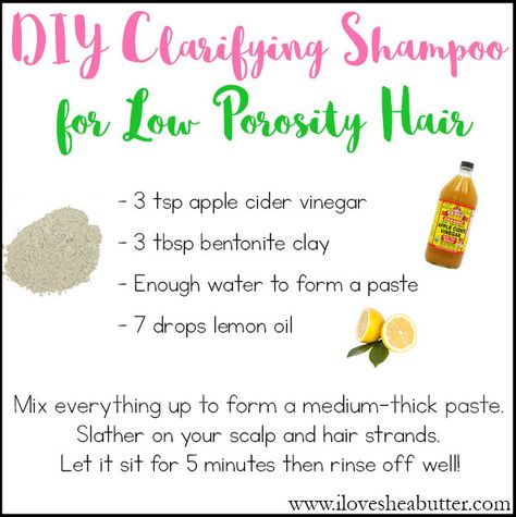 diy clarifying shampoo for natural hair. This is a great hair clarifier for low porosity hair! Low Prosperity Hair, Clarifying Shampoo For Natural Hair, Diy Clarifying Shampoo, Low Porosity Hair Care, Low Porosity Natural Hair, Low Porosity Hair, Natural Hair Shampoo, Low Porosity, Best Natural Hair Products