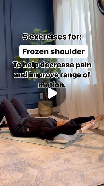 RehabWellnessPT on Instagram: "Read caption for important details👇🏻  If you have frozen shoulder or any other shoulder injury, because of which you are suffering from pain and difficulty with shoulder movements, like reaching overhead and behind back, then these exercises will help you decrease the pain, improve your range of motion, and prevent further shoulder stiffness  In the video, I am using a wooden dowel, but you can use anything you can find at home like an umbrella or broomstick to do these exercises.  Do each exercises in a comfortable range without causing too much increase in your pain, but at the same time you should feel some stretch at the end of range. Hold the end position for 5 to 10 seconds to help the tissues relax and stretch out. Do one to two sets of 10 repetition Shoulder Stiffness Stretching Exercises, Shoulder Stretches For Pain, Frozen Shoulder Pain, Shoulder Stiffness, Frozen Shoulder Exercises, Shoulder Range Of Motion, Shoulder Pain Exercises, Sore Shoulder, Shoulder Stretches