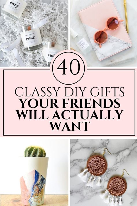 Finally! Creative DIY Christmas gifts that your friends will actually want to get! This ultimate guide of classy looking holiday presents includes stocking stuffers, simple crafts for friends, for women, for coworkers, for family, and for boyfriends. #diychristmas #diyholiday #diygifts Classy Diy Gifts, Homemade Gifts For Friends, Easy Homemade Gifts, Simple Crafts, Handmade Project, Holiday Presents, Diy Gifts For Friends, Friends Diy, Easy Diy Gifts