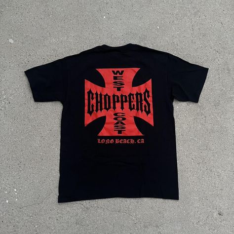 Vintage West Coast Choppers Big Cross Logo Biker T... - Depop Cross Logo, Big Cross, West Coast Choppers, Red Streetwear, Biker T Shirts, Red T, Red Tshirt, West Coast, Sweatshirt Shirt