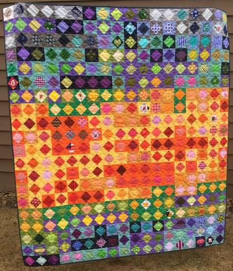 Temperature Quilt 2018 Quilt Ideas For Beginners, Weather Quilt, Temperature Quilts, Temperature Quilt, Temperature Blanket, Kaffe Fassett Quilts, Quilting Designs Patterns, Quilting Board, Quilt Art