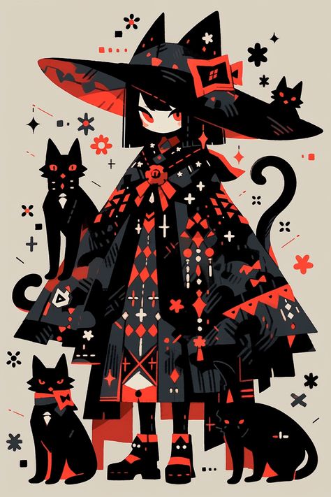 Kawaii Witch Drawing, Witch Cute Drawing, Desenhos Para Halloween, Neko Character Design, Witch Art Drawing, Cute Witch Drawing, Character Art Ideas, Halloween Character Design, A Witch Costume