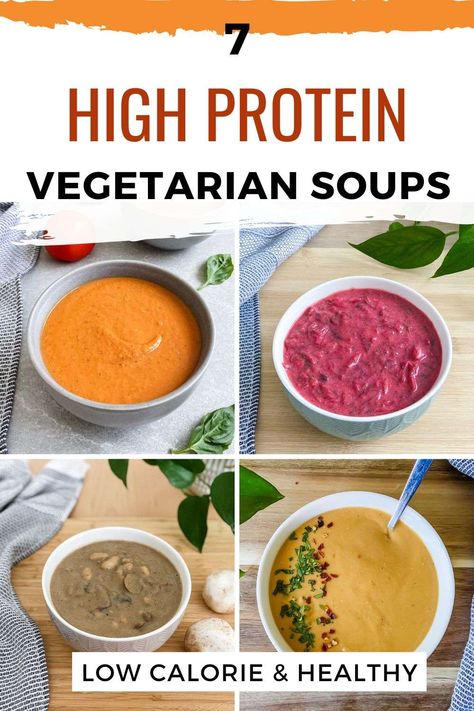 High Protein Vegetarian Soup Recipes, Protein Vegetarian Soup, High Protein Vegetable Soup, High Protein Vegetarian Soup, Foods To Lower Blood Sugar, Healthy Vegetarian Soup, Protein Soup Recipes, Soup Recipes Healthy Vegetarian, Vegetarian High Protein