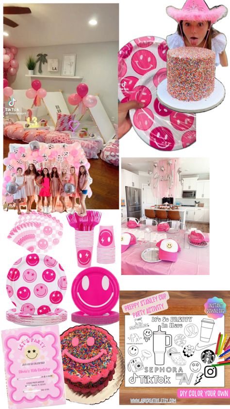 This collage shows some pictures and ideas to make the perfect preppy party B Day Ideas, Preppy Birthday Party, Preppy Birthday, Preppy Party, Preppy Girls, Sleepover Things To Do, Preppy Girl, Spa Party, 11th Birthday