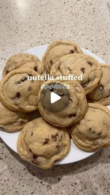 Easy At Home Desserts, Nutella Stuffed Cookies, Nutella Cookies Recipe, Viral Recipes, Stuffed Cookies, Nutella Cookies, Browned Butter, Nutella Recipes, All Purpose Flour