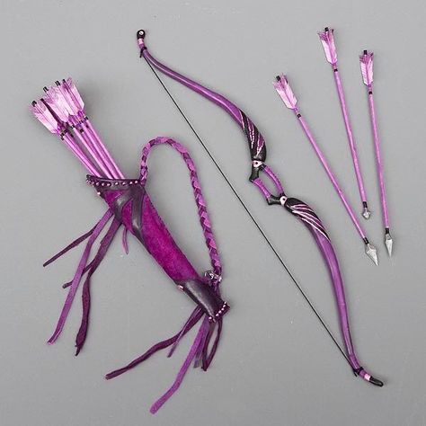 Quiver Of Arrows Aesthetic, Purple Bow And Arrow Aesthetic, Pink Archery Bow, Archery Bow Aesthetic, Fancy Bow And Arrow, Pretty Bow And Arrow, Eros Lore Olympus, Pink Bow And Arrow, Matching Knives