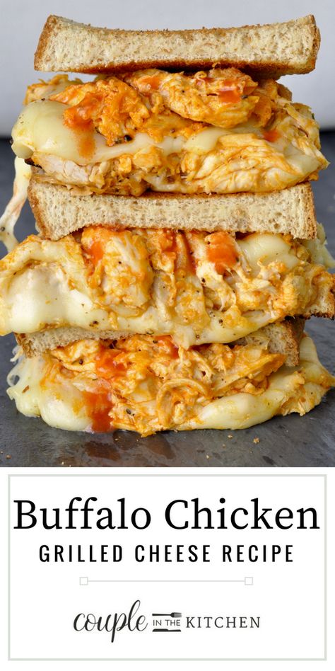 Buffalo Chicken Grilled, Fancy Grilled Cheese Sandwiches, Grilled Cheese Recipes Gourmet, Chicken Grilled Cheese, Couple In The Kitchen, Buffalo Chicken Grilled Cheese, Grilled Buffalo Chicken, Fancy Grilled Cheese, Grill Cheese