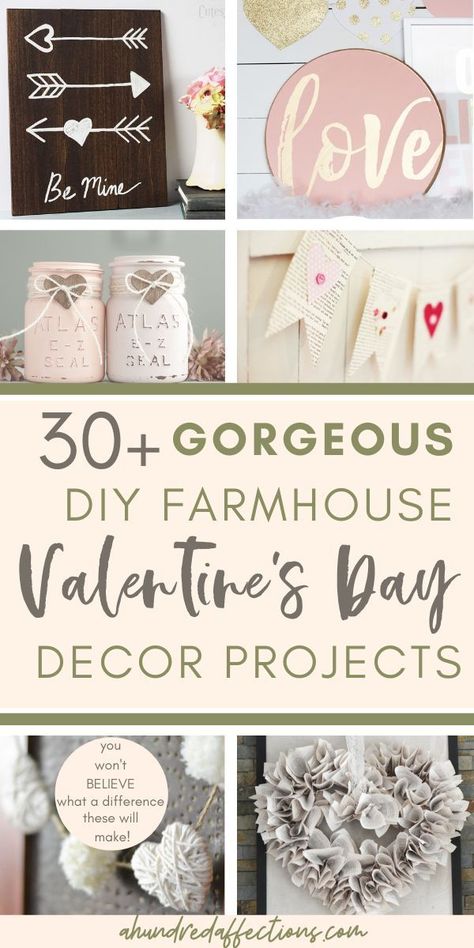 Are you looking to get your house all prettied up for Valentine's Day? Here are some beautiful DIY Valentine's Day Decor Projects – farmhouse style! Keto Valentines, Saint Valentin Diy, Valentines Bricolage, Diy Valentine's Day Decorations, Diy Tumblr, Diy Valentines Decorations, Valentine Desserts, Dekor Diy, Valentines Day Food