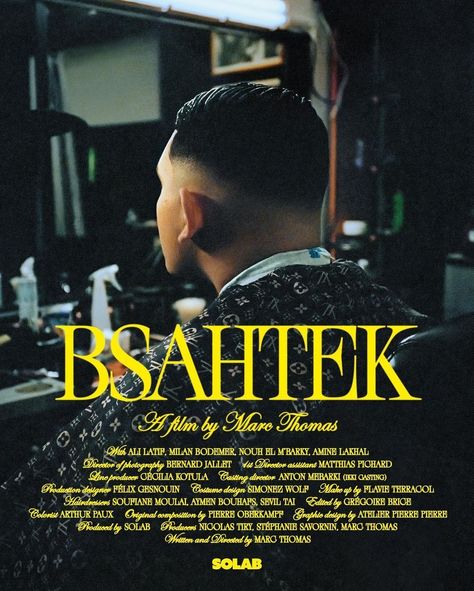 Bsahtek movie poster and credits - Fonts In Use Movie Poster Font, Short Movie, Young Men, Typography Fonts, Type Design, Graphic Design Inspiration, Movie Poster, Hair Salon, Typography