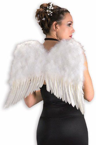 Rubies Deluxe White Feather Wings * Continue to the product at the image link. (This is an affiliate link) #DressUpAccessories Big Angel Wings, Angel Wings Costume, Christmas Fancy Dress, Feather Angel Wings, White Angel Wings, Angel Feathers, Feather Headpiece, Black Halloween Dress, Angel Costume