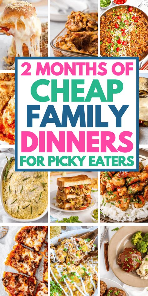 Cheap family dinners for busy moms with picky eaters! Quick and cheap dinner recipes make frugal meal planning easy with these budget recipes for families. Cheap easy meals like weeknight crockpot dinners or casserole, healthy recipes with chicken and ground beef. Simple ingredients from Walmart or Aldi! Cheap easy dinners for family picky eaters, quick and easy dinner recipes for family cheap, struggle meals, cheap family dinners groceries budget, cheap meal plans, super fast dinners for ... Crockpot Dinners For Family, Weeknight Crockpot Dinners, Quick And Cheap Dinner Recipes, Cheap Easy Dinners For Family, Dinner Recipes For Family Cheap, Easy Budget Friendly Meals, Healthy Recipes With Chicken, Easy Homemade Dinner, Family Dinners Easy