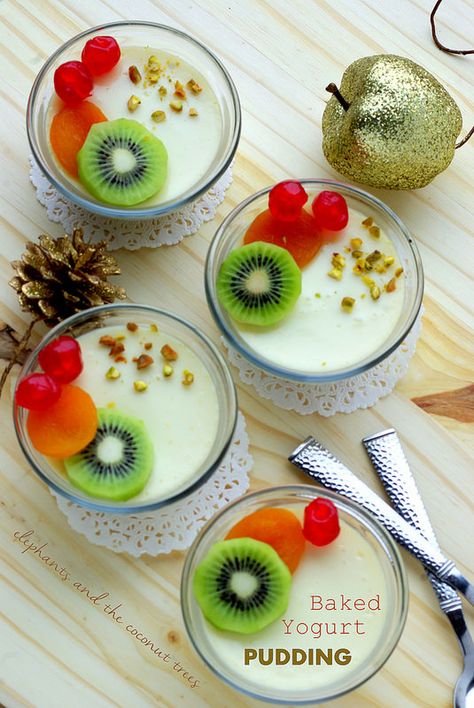 elephants and the coconut trees: Baked Yogurt Pudding / Baked Bhapa Doi (Bengali Dessert) Baked Yogurt, Yogurt Dessert Recipes, Yogurt Desserts, Yogurt Pudding, Fruit Juice Recipes, Yogurt Dessert, Desserts Healthy, Indulgent Food, Coconut Trees