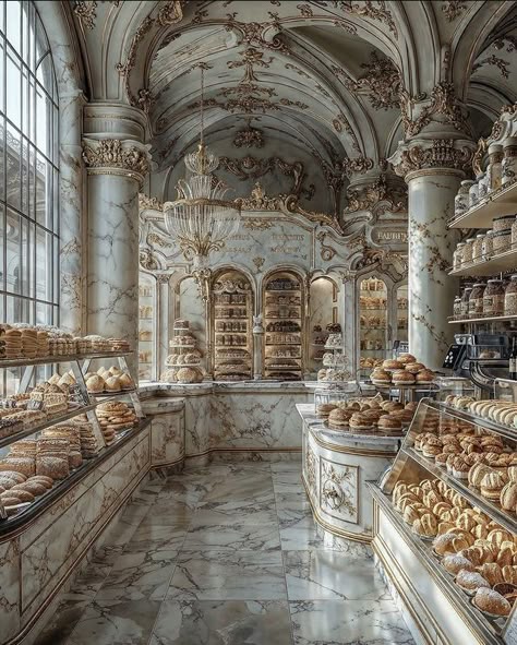 Inside Bakery, Pretty Architecture, Pretty Buildings, Dr Visuals, Fantasy Rooms, Castle Aesthetic, Dream Life House, Baroque Architecture, Fantasy Places