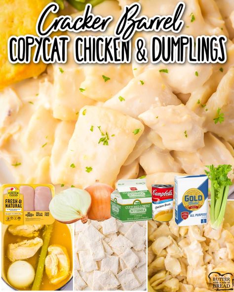 Chicken And Dumplings With Bacon, Fast And Easy Chicken And Dumplings, Chicken And Dumplings Buttermilk, Chicken And Buttermilk Dumplings, Chicken And Dumplings Cream Of Chicken, Grandma's Chicken And Dumplings, Chicken And Dumplings Oven, Homemade Dumplings For Chicken & Dumplings, Copycat Cracker Barrel Chicken And Dumplings