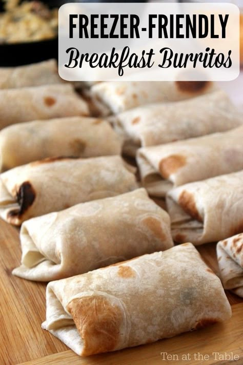 Burritos Freezer, Freezer Breakfast Burritos, Healthy Make Ahead Breakfast, Frozen Breakfast, Breakfast Wraps, Freezer Breakfast, Freezer Cooking, Make Ahead Meals, Make Ahead Breakfast