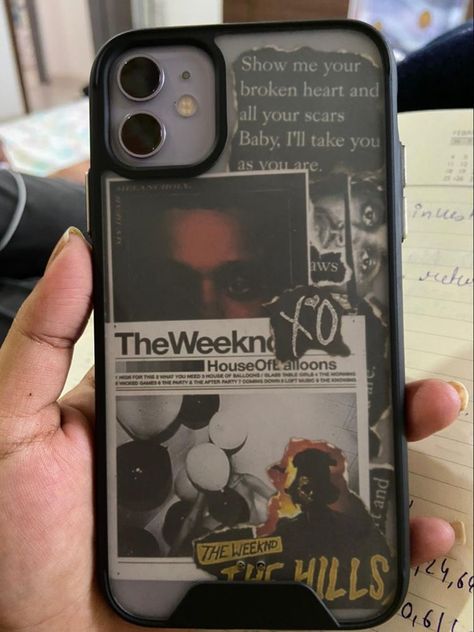 Things To Put In Clear Phone Cases, The Weekend Phone Case, Clear Phone Case Ideas Polaroid, Weekend Phone Case, The Weeknd Phone Case, Phone Cover Ideas Aesthetic, Aesthetic Phonecases, Phone Case Collage, Homemade Phone Cases