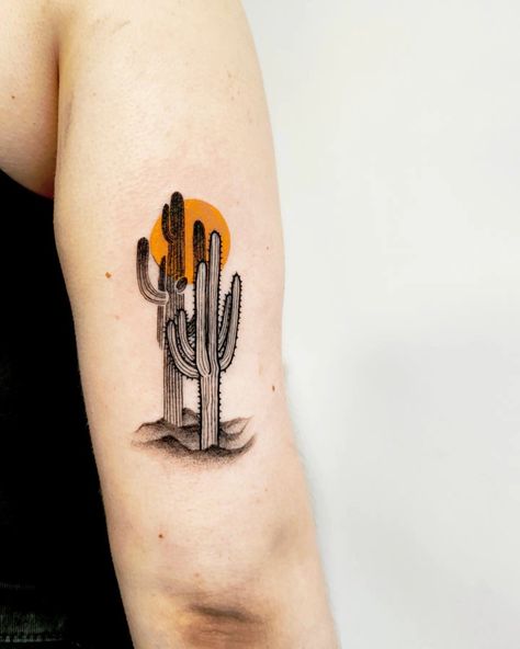 Tattoo cactus desert sun TTT tatt inked arm circle dotwork graphic minimal tatuage kaktus tatuaż Desert Flowers Tattoo, Cactus Flower Tattoo, Well Tattoo, Desert Tattoo, Tattoo Generator, First Tattoo Ideas, Beautiful Tattoo Designs, Arizona Tattoo, Design Your Own Tattoo